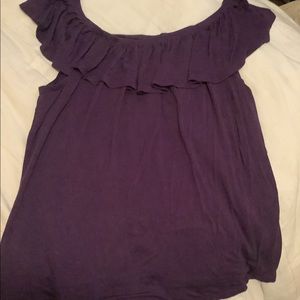 Plum purple off the shoulder topBy ups and down